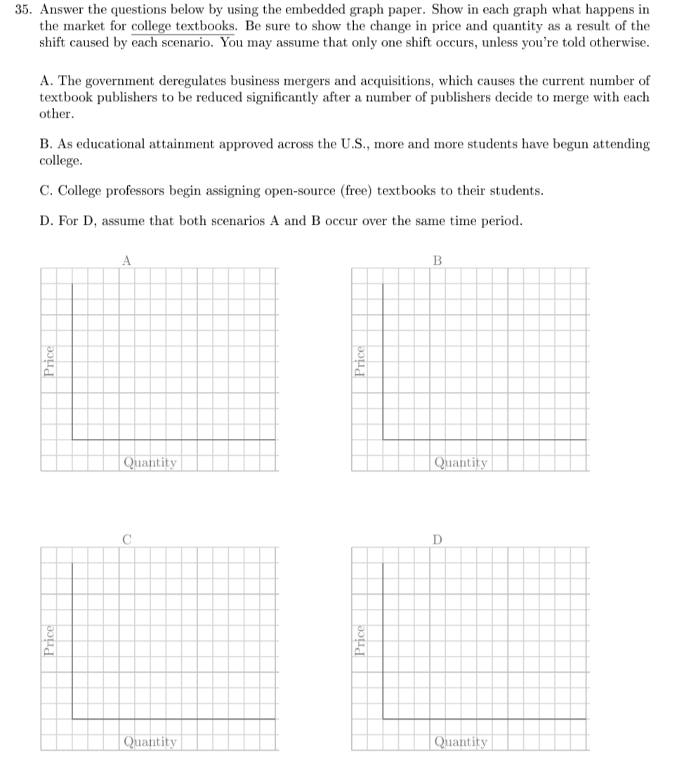 35. Answer the questions below by using the embedded graph paper.
