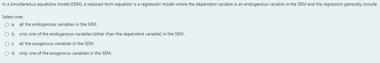  \fIn a simultaneous equations model, the parameters in a reduced-form equation