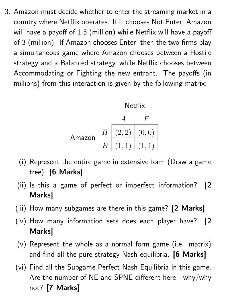 3. Amazon must decide whether to enter the streaming market in