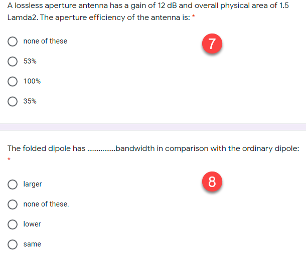 tapering the field at the aperture. O increasing the aperture area. O