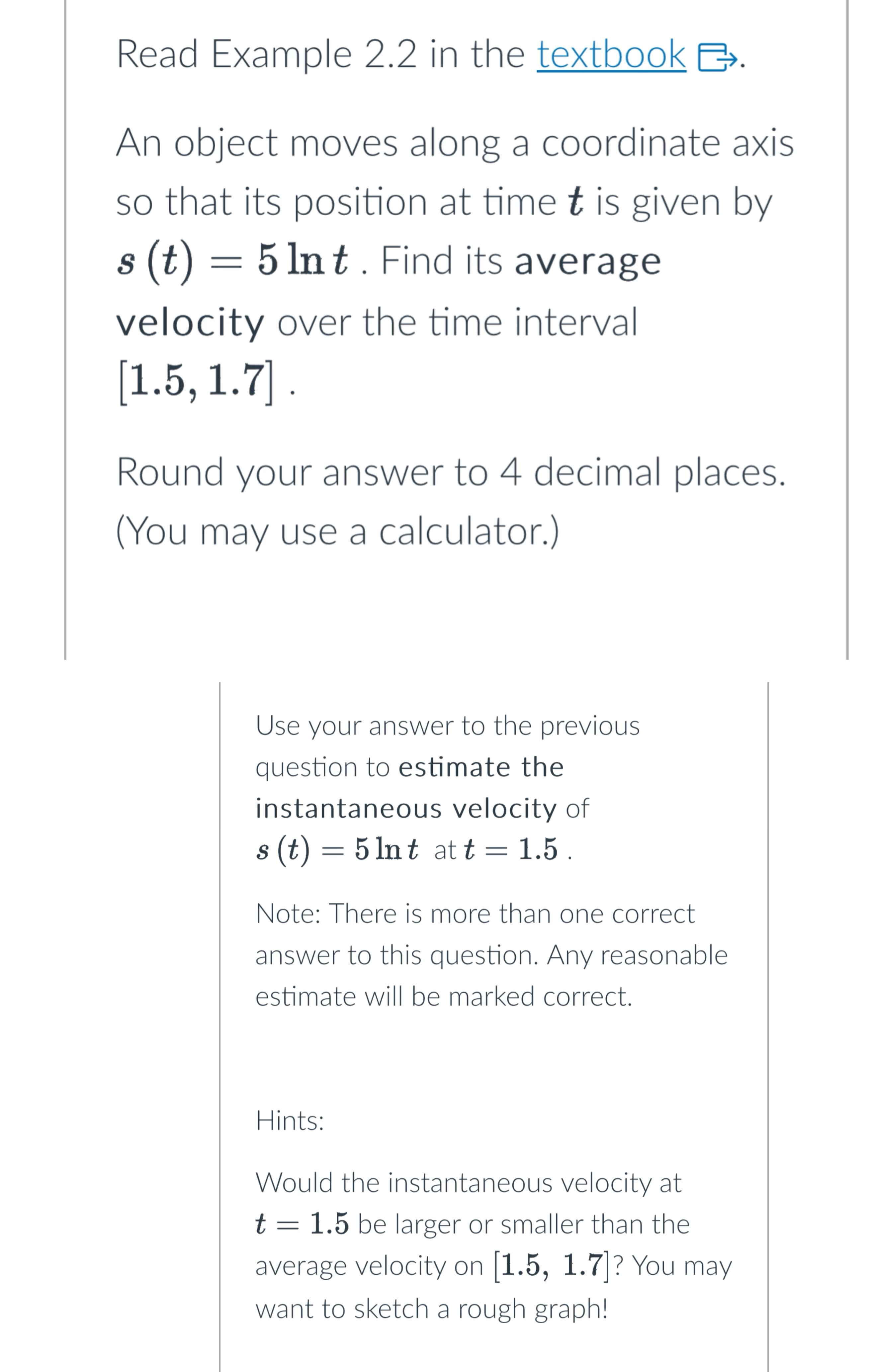  Read Example 2.2 in the textbook [3%. An object moves along