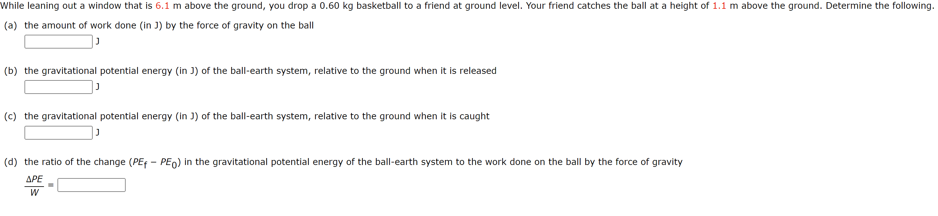 While leaning out a window that is 6.1 m above the