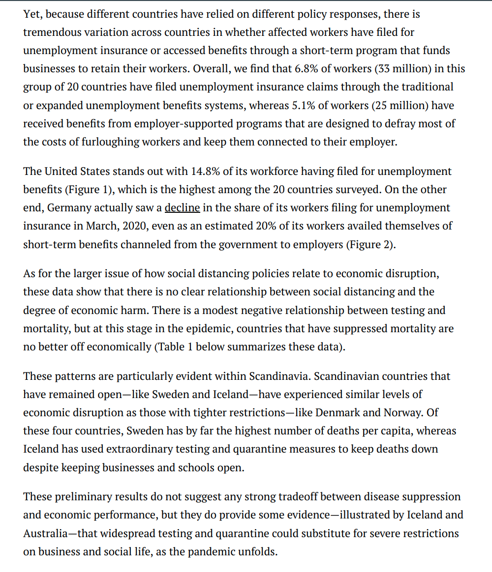  Yet, because different countries have relied on different policy responses, there