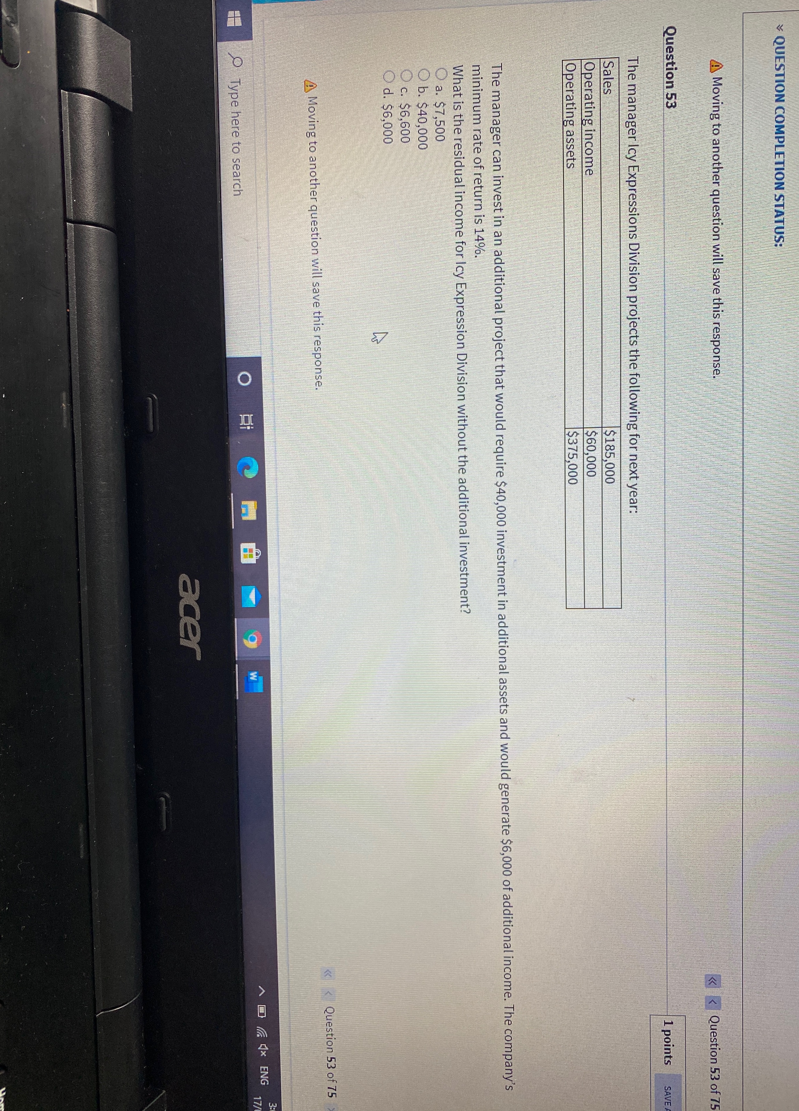53 icy expression QUESTION COMPLETION STATUS: Moving to another question will save