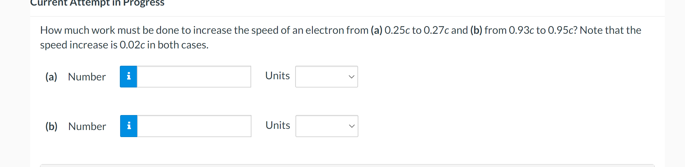 Lurrent Attempt In Progress How much work must be done to