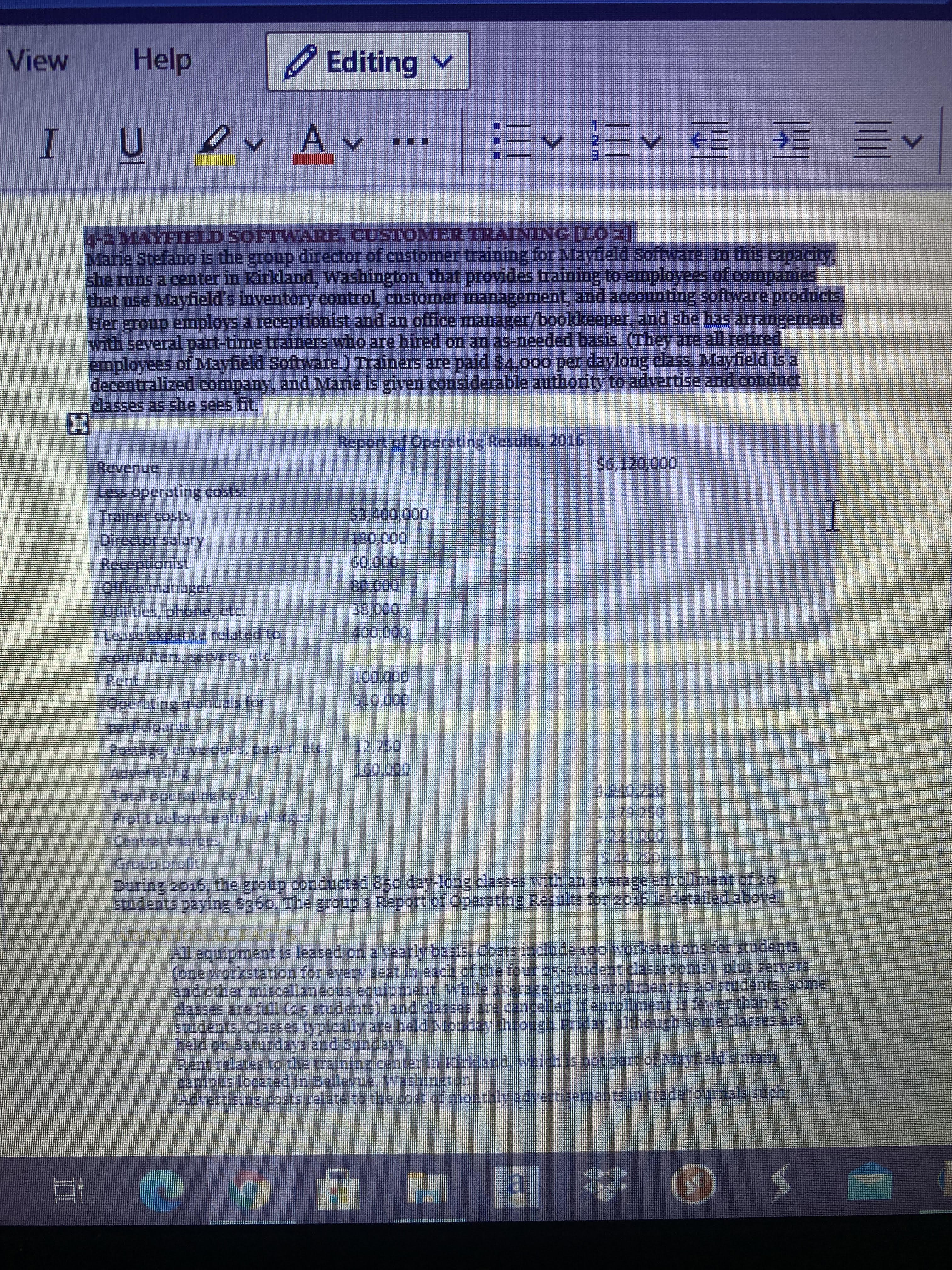 equipment. While average class enrollment is so students, some classes are full
