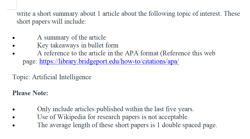 write a short summary about 1 article about the following topic
