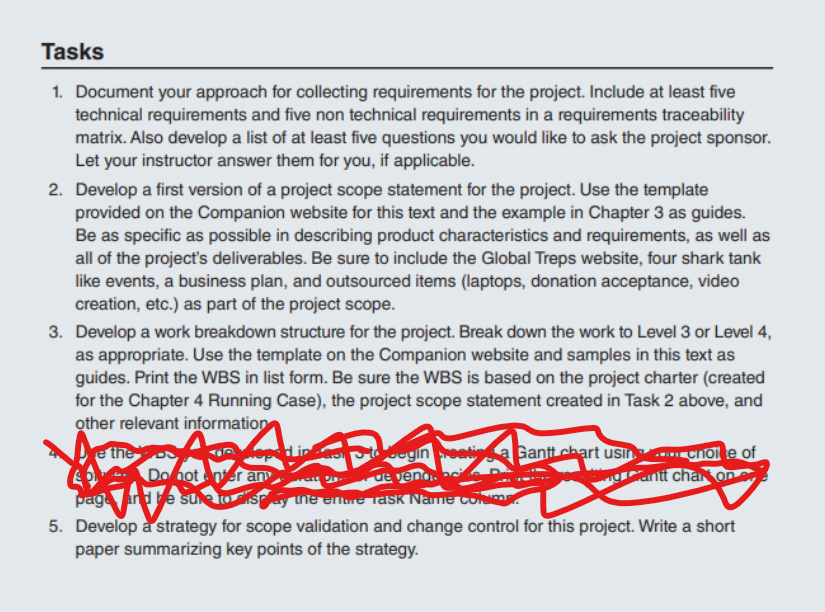You have been selected as the project manager for the Global Treps