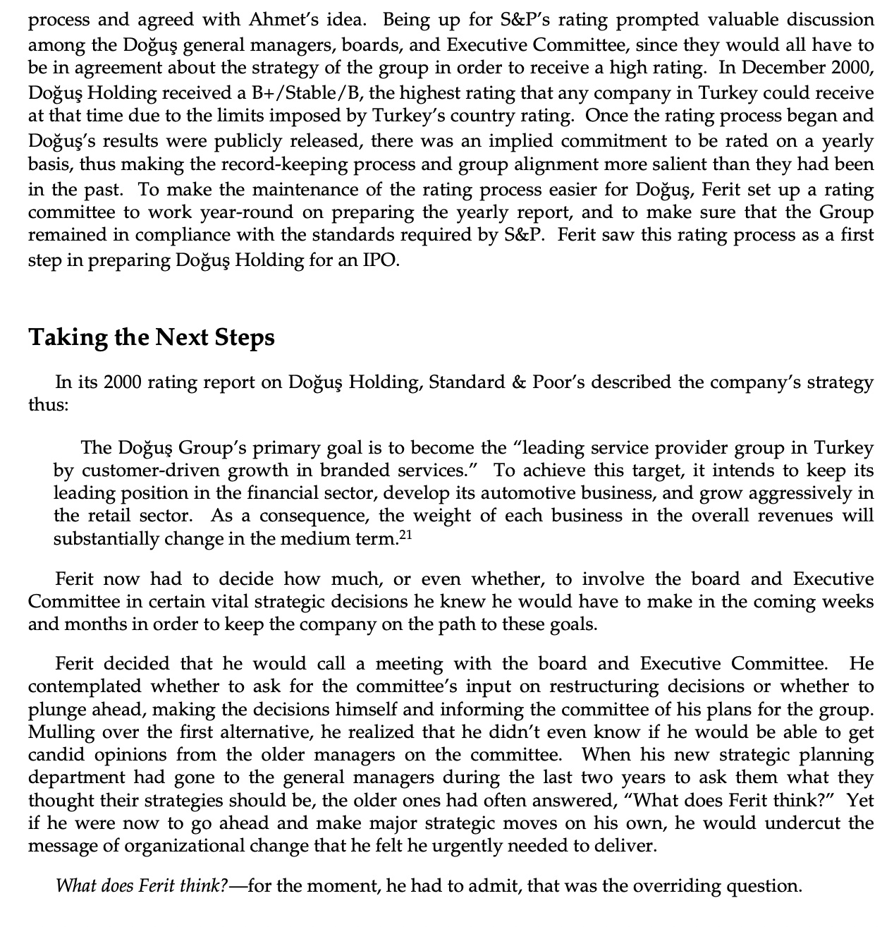 Committee? Early one morning towards the end of February 2001, only days