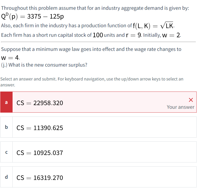  Throughout this problem assume that for an industry aggregate demand is