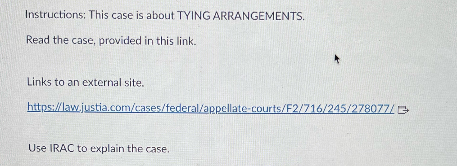 Please help BLW 302! IRAC method please only! Please make long in