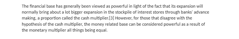  The nancial base has generally been viewed as powerful in light