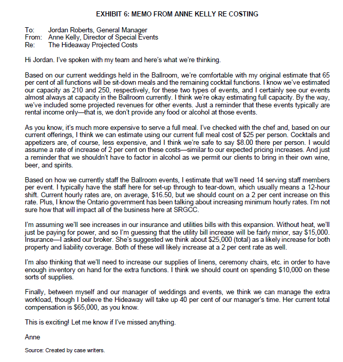 flows for the Hideaway to complete this anal.Given there could be uncertainty