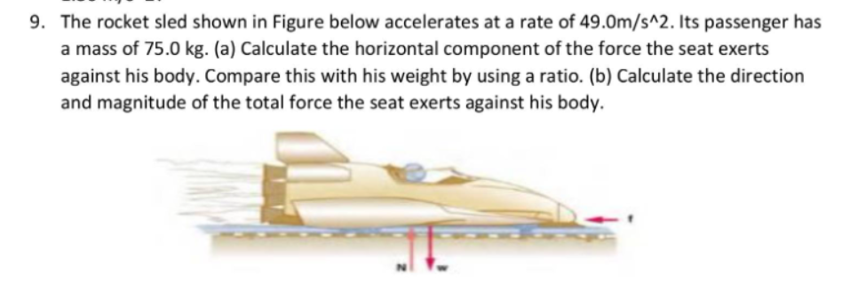 ______ ___'._ __ 9. The rocket sled shown in Figure below