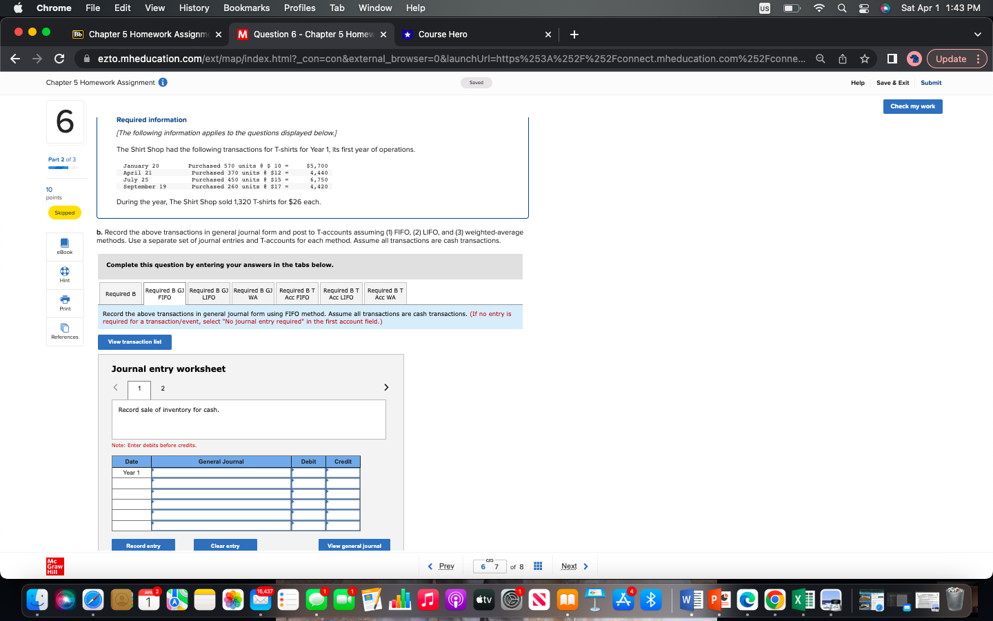 Q 2 0 Sat Apr 1 1:43 PM Bb] Chapter 5 Homework