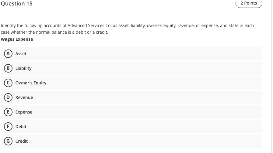 Receivable Choose a match 7 Cash Choose a match 7 Fees Earned