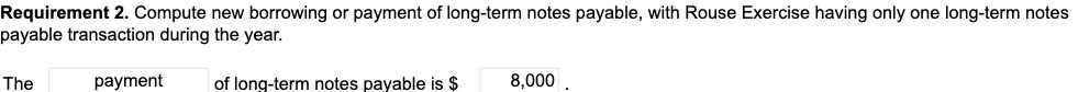  Requirement 2. Compute new borrowing or payment of long-term notes payable,