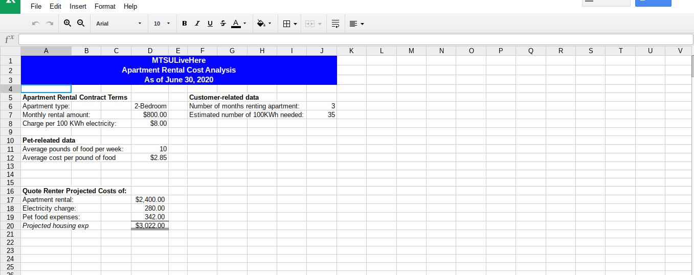  File Edit Insert Format Help Arial 10 * BIUSA. S fx