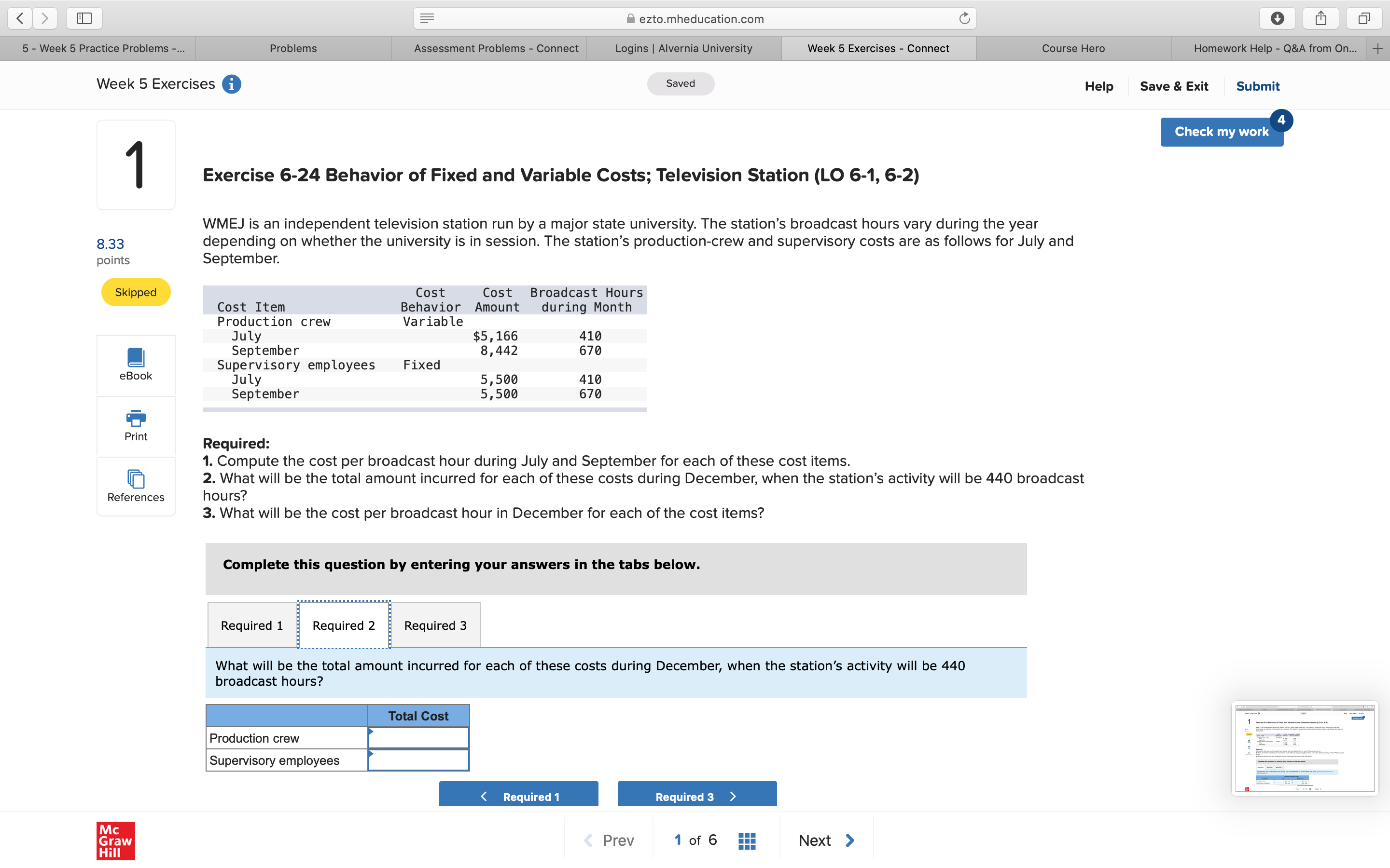 Problems Assessment Problems - Connect Logins | Alvernia University Week 5 Exercises