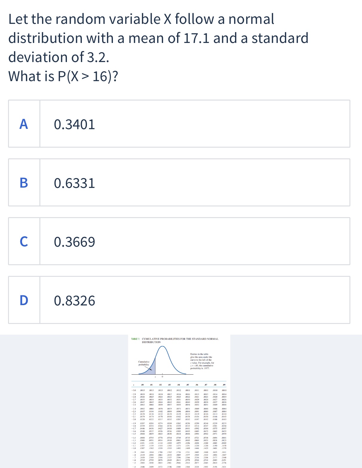 Which one is the one Let the random variable X follow a