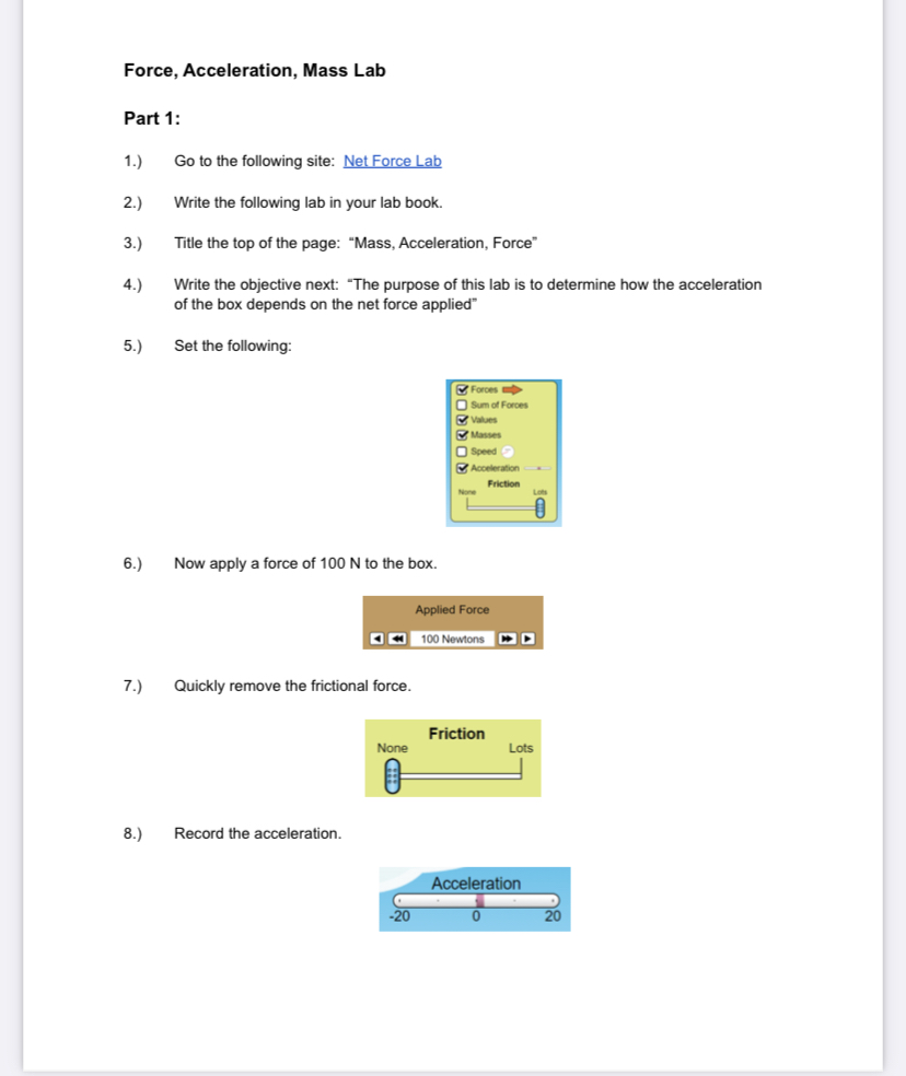 the following questions after the lab: A.) Explain how the mass of
