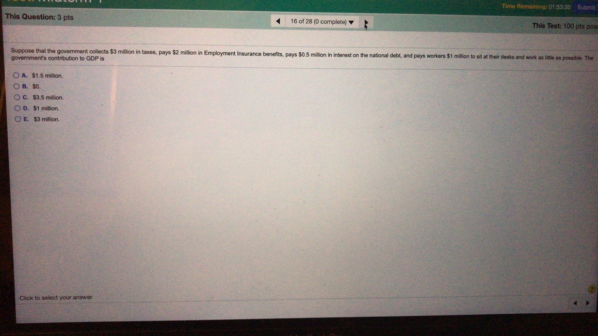 suppose that Time Remaining: 01:53:35 Submit This Question: 3 pts 16 of