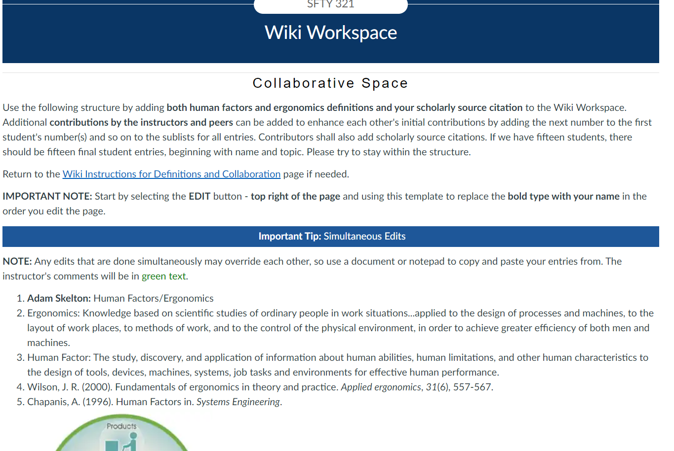 PART ACollaborative SpaceUse the following structure by addingboth human factors and ergonomics