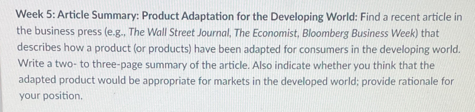 I will need the link to the article Week 5: Article Summary: