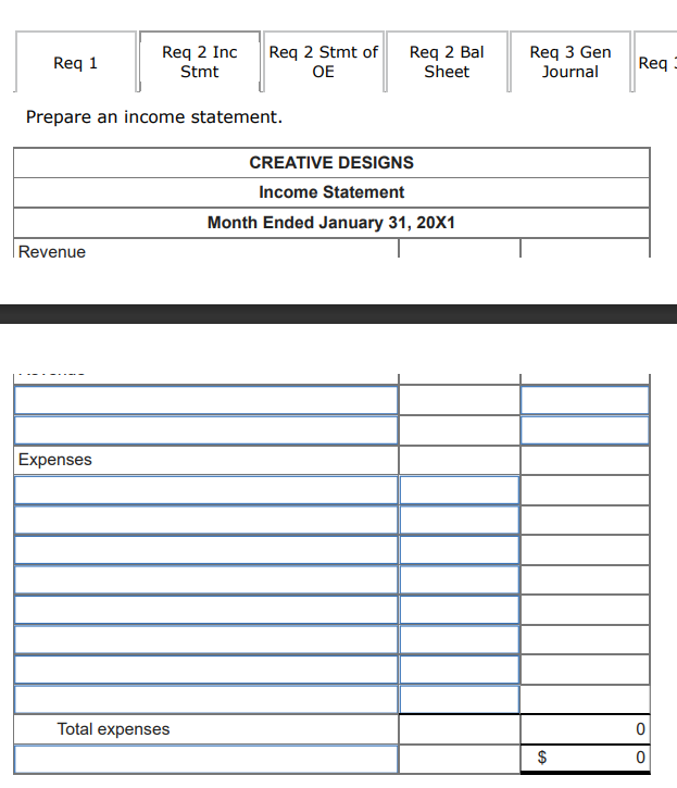 3 Gen Reg 1 Stmt DE Sheet Journal Req 3 Ledgers Analyze