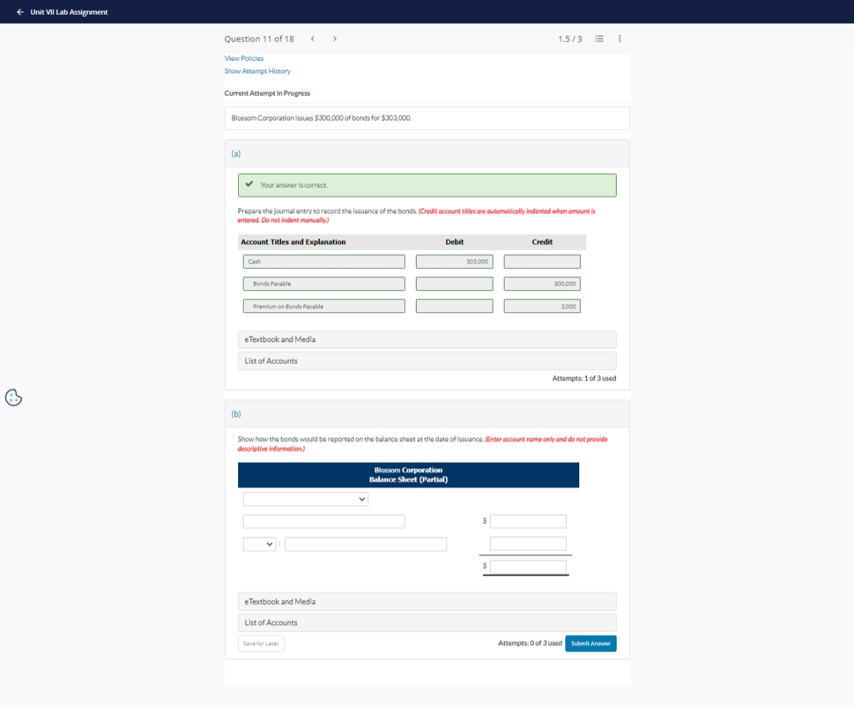 need assistance with balance sheet at bootom Unit VII Lab Assignment Question