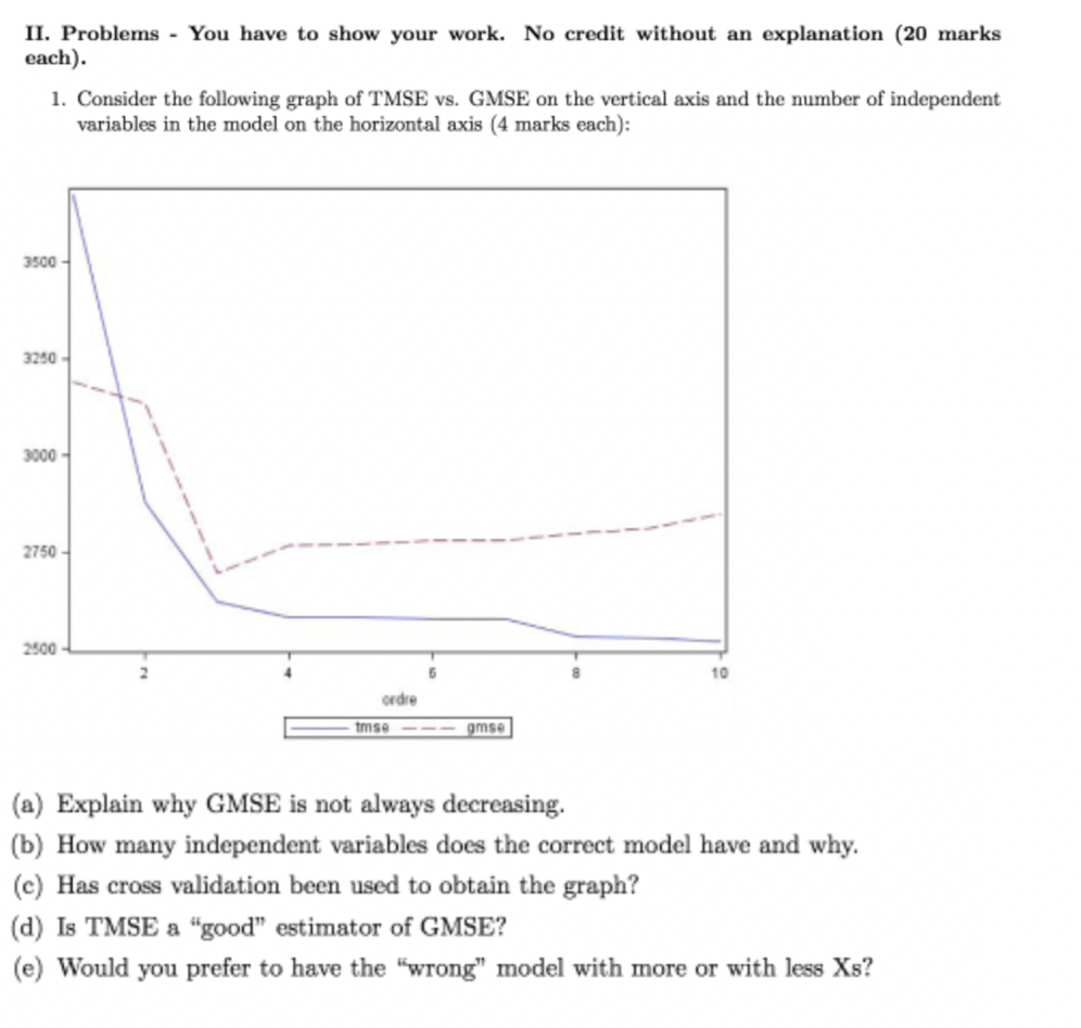  II. Problems - You have to show your work. No credit