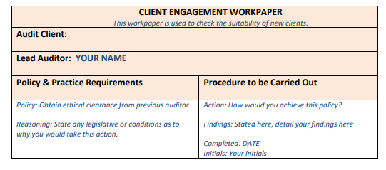 Background - The Auditor and the Audit ClientInfinity Auditors are Certified Practicing