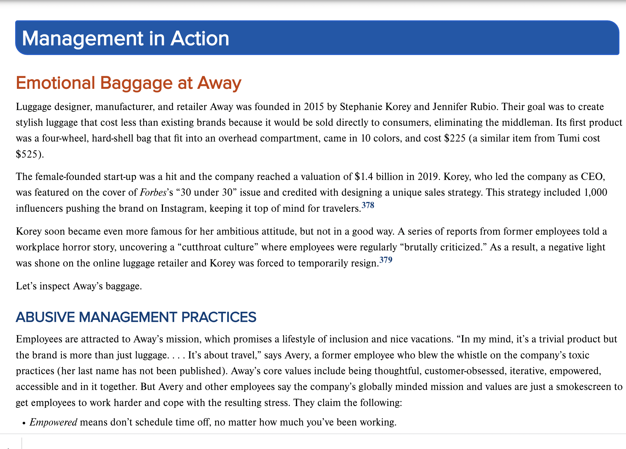 to describe co-CEO Korey. Justify your description. 2. How would you characterize