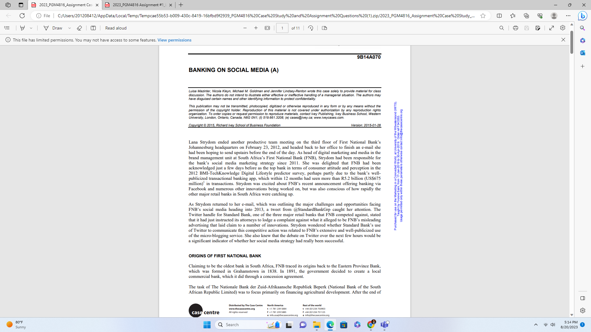  2 2023_PGM4816_Assignment Cas X ( 2023_PGM4816 Assignment #1_1 x |+ X