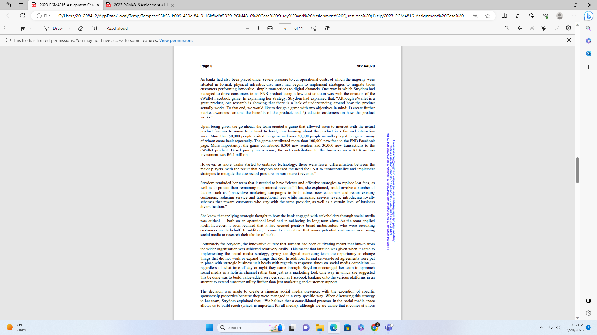 solely to provide material for class discussion. The authors do not intend