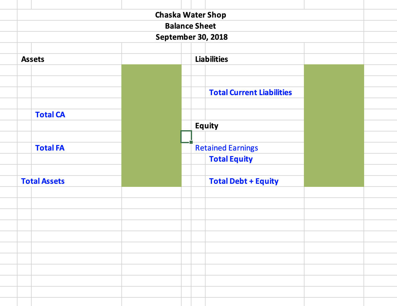 for the first month of operation (September 2018) for Chaska Water Shop.