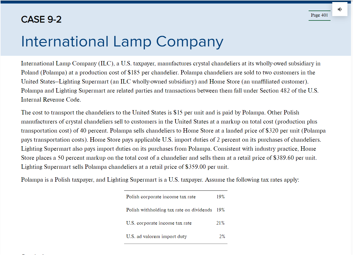 Please assist with the following question and break it down Page 401