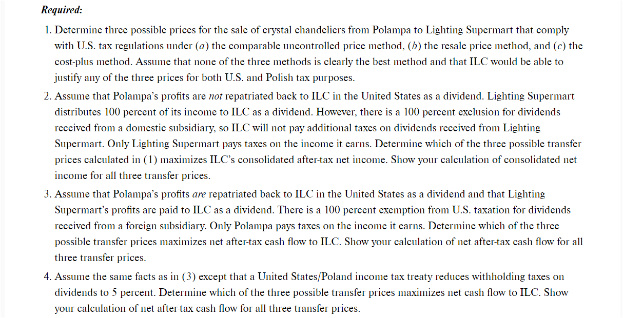 CASE 9-2 International Lamp Company International Lamp Company (ILC). a US. taxpayer,