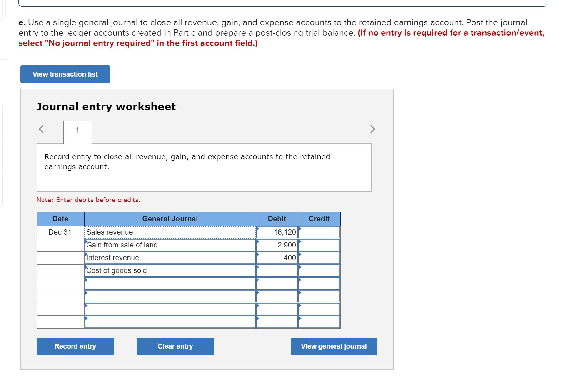 I need help with posting the journal entry to the ledger accounts