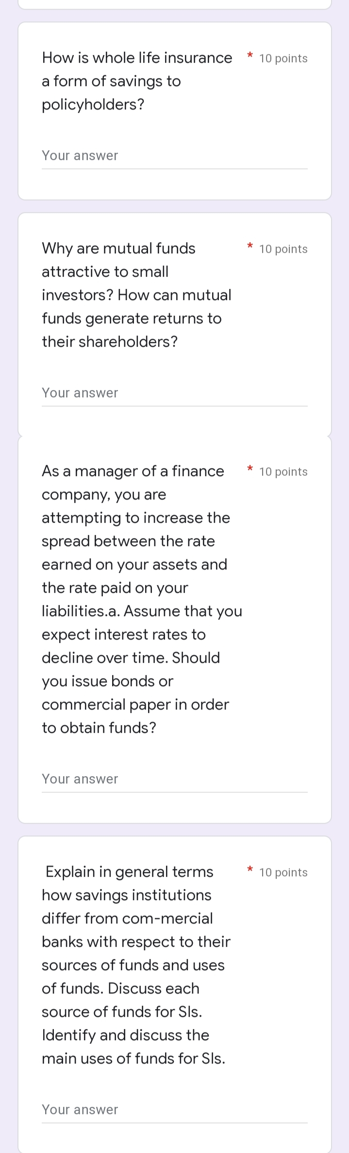 Answer each question below and see comment section for further explanation: How