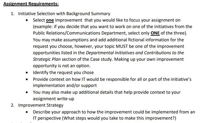  1. Initiative Selection with Background Summary II Select improvement that you