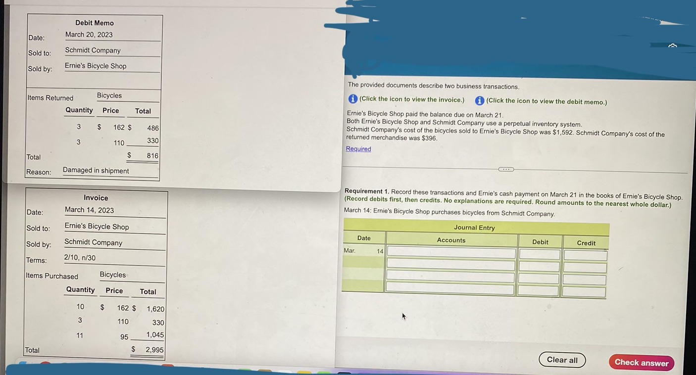 please answer q5 asap thanks Debit Memo Date: March 20, 2023 Sold