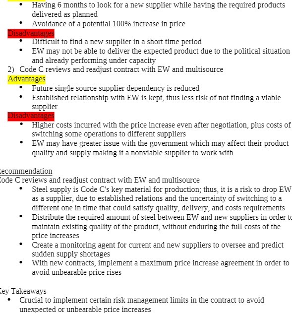 Having 6 months to look for a new supplier while having