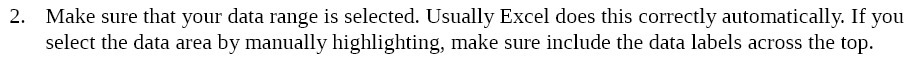  2. Make sure that your data range is selected. Usually Excel