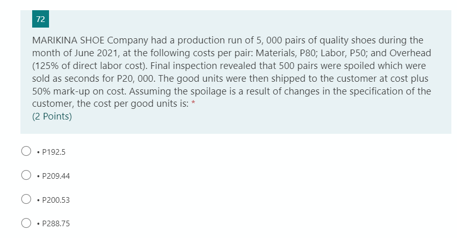 of product passes through two departments: Assembly and nishing before it is