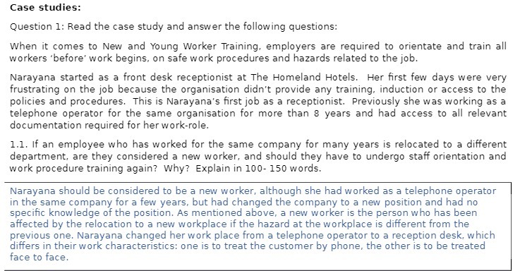 Case studies: Question 1: Read the case study and answer the