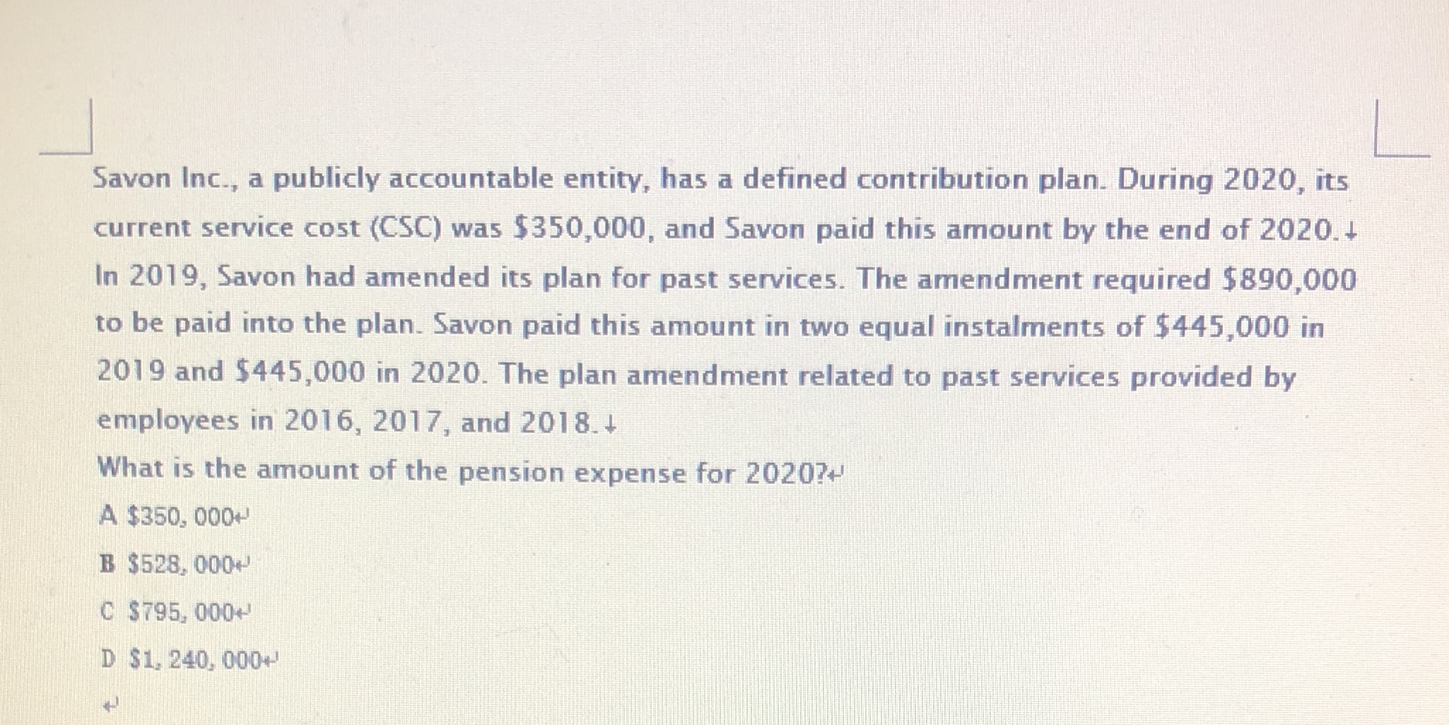  Savon Inc., a publicly accountable entity, has a defined contribution plan.