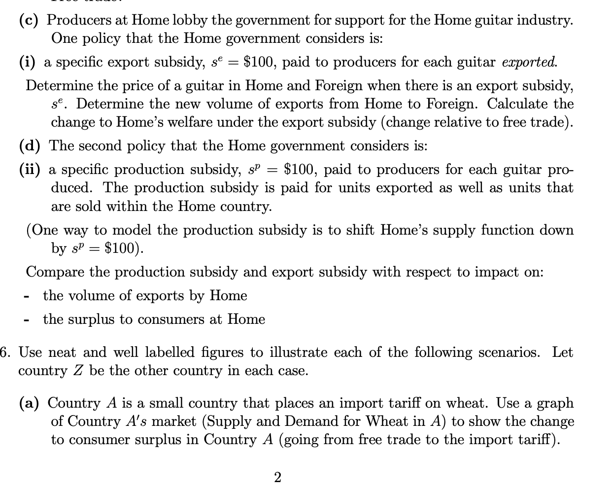 growth in the Home country. What is the impact on the Home