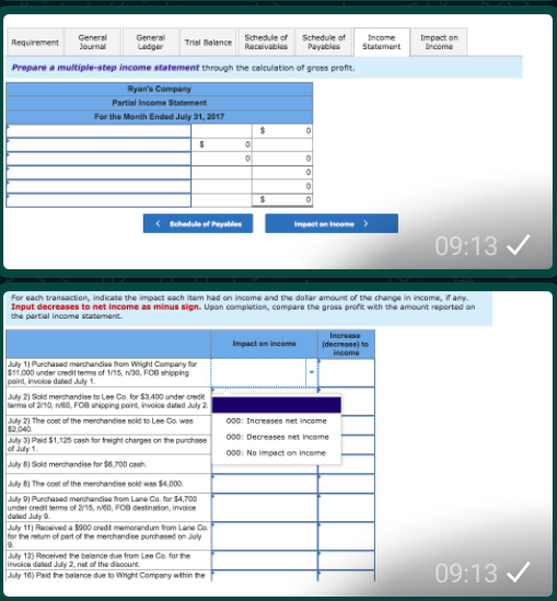 places.) October 1 Purchased merchandise from Zeon Company on credit, terms 1/10,
