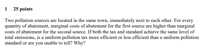 1 25 points Two pollution sources are located in the same